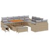 vidaXL Ensemble de canap&eacute; de jardin 13 pc Beige polyrotin