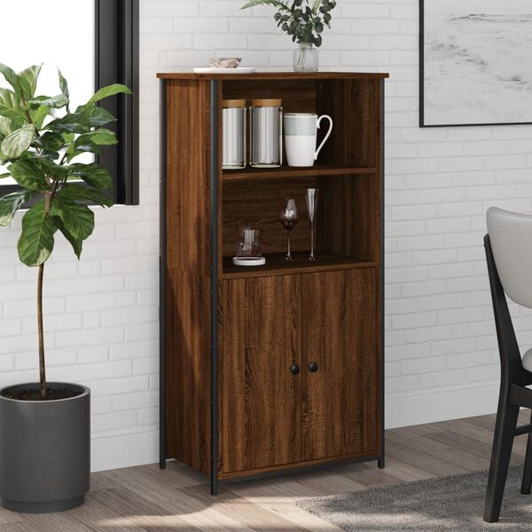 vidaXL Buffet haut ch&ecirc;ne marron 62x36x121,5 cm bois d'ing&eacute;nierie