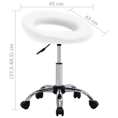 vidaXL Chaise pivotante à manger Blanc Similicuir