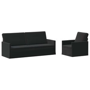 vidaXL Ensemble de Canap&eacute;s 2 pcs Noir Velours (V)