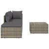 vidaXL Salon de jardin 4 pcs avec coussins Gris R&eacute;sine tress&eacute;e