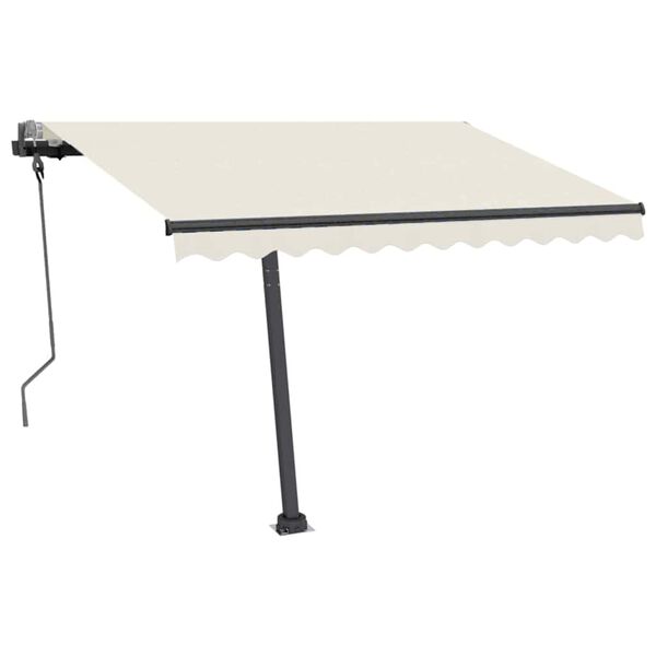 vidaXL Auvent manuel r&eacute;tractable sur pied 300x250 cm Cr&egrave;me