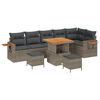 vidaXL Ensemble de canap&eacute; de jardin 9 pcs Gris polyrotin