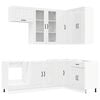 vidaXL Unit&eacute; de cuisine LUCCA 8 pc Blanc brillant Bois d'ing&eacute;nierie