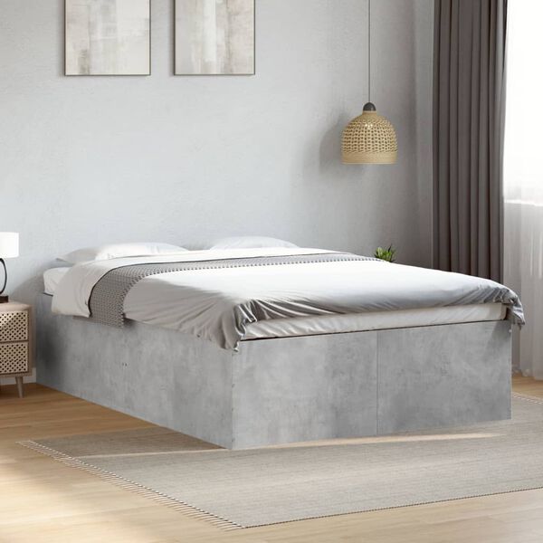vidaXL Cadre de lit sans matelas gris b&eacute;ton 120x190 cm