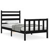 vidaXL Cadre de lit sans matelas noir bois de pin massif