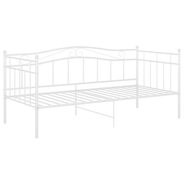 vidaXL Cadre de canap&eacute;-lit sans matelas blanc m&eacute;tal 90x200 cm