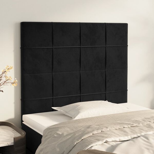 vidaXL T&ecirc;te de lit Noir 90x5x118/128 cm Velours