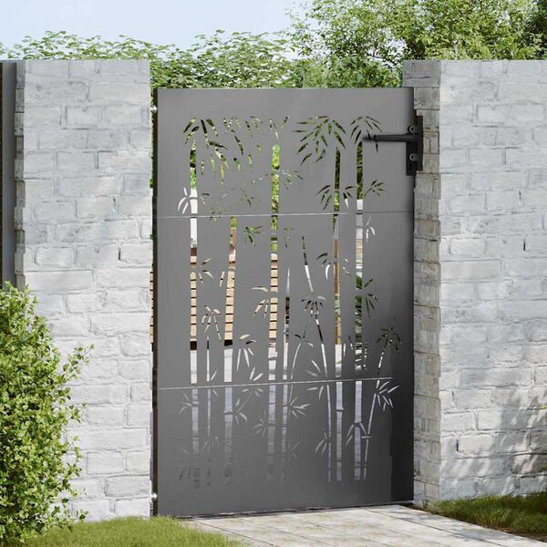 vidaXL Porte de Jardin Noir 85 x 150 cm Acier peint par poudre