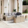 vidaXL Salon de jardin 11 pcs avec coussins beige r&eacute;sine tress&eacute;e