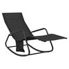 vidaXL Chaise longue Acier et textil&egrave;ne Noir