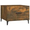 vidaXL Table basse avec pieds en m&eacute;tal Ch&ecirc;ne fum&eacute; 50x50x40 cm