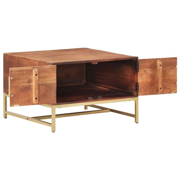vidaXL Table basse Marron miel 67x67x45 cm Bois solide d'acacia