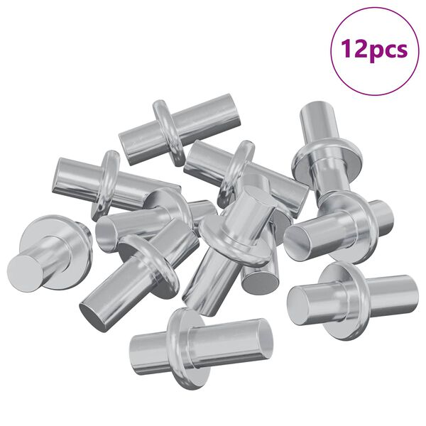 vidaXL Panneau de rayon 12 pcs Argent&eacute; 8,6 x 8,6 x 14,6 mm Acier