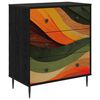 vidaXL Commode BONN Impression vagues r&eacute;tro 66 x 36,5 x 76 cm