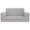 vidaXL Canap&eacute;-lit enfants 2 places gris clair peluche douce
