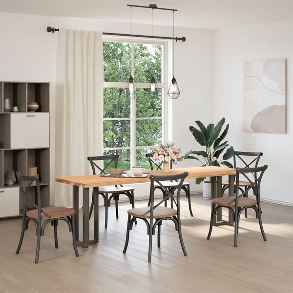 vidaXL Pieds de table console en T, 2 pi&egrave;ces, noir, 38 x 25 x (72-73) cm, acier