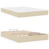 vidaXL Cadre de lit avec matelas avec matelas 2 pcs Cr&egrave;me tissu