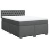 vidaXL Sommier &agrave; lattes de lit avec matelas Gris fonc&eacute; 140x190cm Tissu