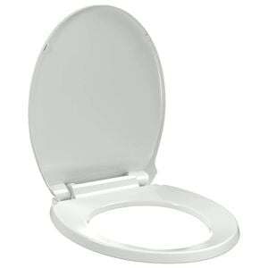 vidaXL Abattant WC &agrave; fermeture en douceur Blanc Ovale