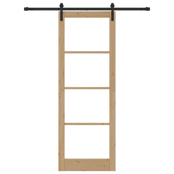 vidaXL Porte coulissante ORKDAL Naturel et Noir 83 x 232 cm