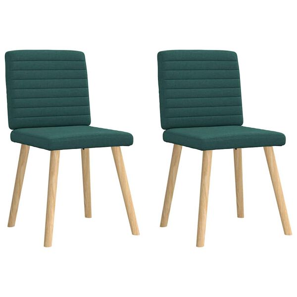 vidaXL Chaises à manger lot de 2 vert foncé tissu