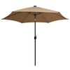 vidaXL Parasol de jardin avec lumi&egrave;res LED et m&acirc;t en aluminium taupe