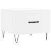vidaXL Table basse blanc brillant 50x50x40 cm bois d'ing&eacute;nierie