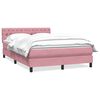 vidaXL Sommier &agrave; lattes de lit avec matelas rose 160x210 cm velours