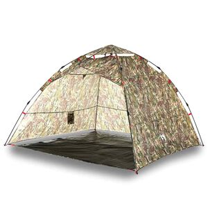 vidaXL Tente de p&ecirc;che 4 personnes camouflage lib&eacute;ration rapide