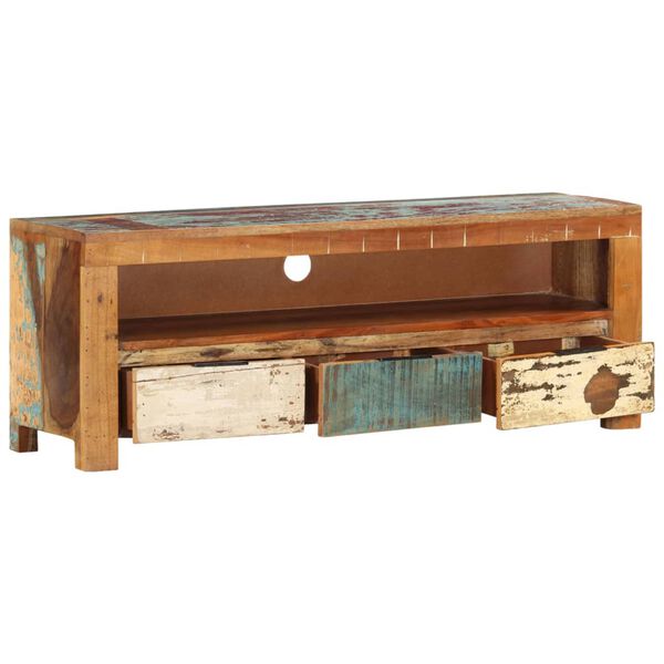vidaXL Meuble TV 110x30x40 cm Bois de récupération massif