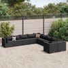 vidaXL Salon de jardin 10 pcs avec coussins noir r&eacute;sine tress&eacute;e