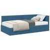 vidaXL Cadre de lit d'angle avec matelas 2 pc Bleu 90 x 200 cm Velours