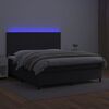 vidaXL Sommier &agrave; lattes de lit avec matelas et LED Noir 160x200 cm