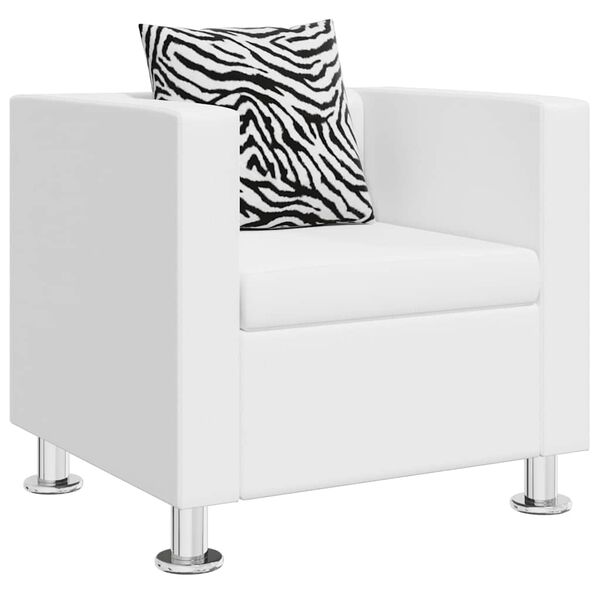 vidaXL Fauteuil blanc similicuir
