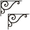 vidaXL Supports d'&eacute;tag&egrave;re murale 2 pc Marron ancien 23.5 x 28 x 3.5 cm