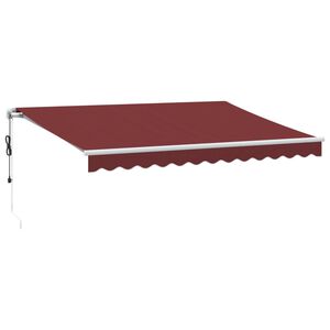 vidaXL Auvent r&eacute;tractable automatique avec LED bordeaux 350x250 cm