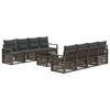 vidaXL Ensemble de canap&eacute; de jardin 9 pc Gris polyrotin