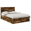 vidaXL Cadre de lit Ch&ecirc;ne fum&eacute; 140 x 200 cm Bois Ing&eacute;nierie