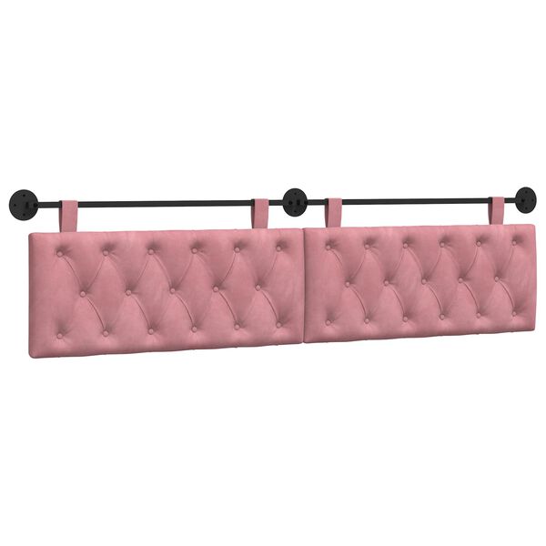vidaXL T&ecirc;te de lit suspendue Rose 210 x 55 x 7 cm Velours