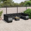 vidaXL Salon de jardin 11 pcs avec coussins noir r&eacute;sine tress&eacute;e