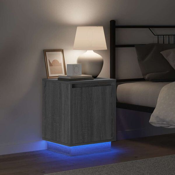 vidaXL Cabinet de chevet Gris 39 x 34,5 x 50 cm Bois d'ing&eacute;nierie