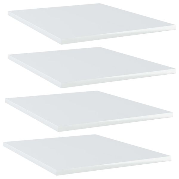 vidaXL Panneaux de biblioth&egrave;que 4 pcs blanc brillant bois d&rsquo;ing&eacute;nierie