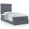 vidaXL Cadre de lit ottoman avec matelas gris fonc&eacute; 90x190 cm velours