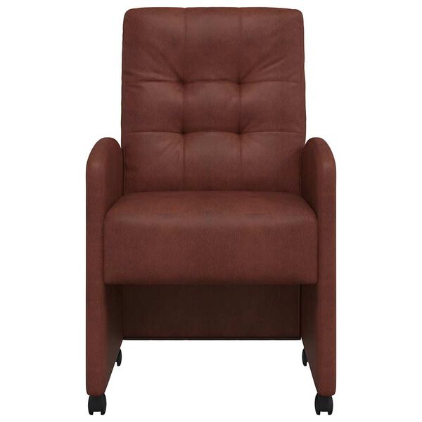 vidaXL Chaises de Salle à Manger avec Roues 2 pcs Marron brillant