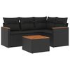 vidaXL Salon de jardin 5 pcs avec coussins noir r&eacute;sine tress&eacute;e