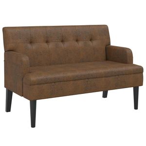 vidaXL Banc avec dossier marron 112x65,5x75 cm similicuir daim