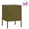 vidaXL Tables de chevet 2 pcs Vert olive 35x35x51 cm Acier