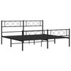 vidaXL Cadre de lit m&eacute;tal sans matelas avec pied de lit noir 183x213cm