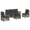 vidaXL Ensemble de canap&eacute; de jardin 6 pcs Gris polyrotin